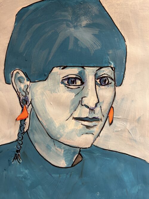 Frau in Blau